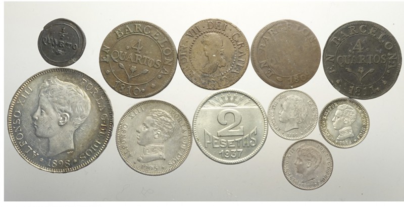 Spain Lot

Spain, Lotto di 11 monete 1809-1937 segnaliamo: 5 Pesetas 1898 (98)...