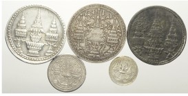 Thailand Lot

Thailand, Lotto di 5 monete 1860-1869, segnaliamo: Baht (1860) Y-11 BB, Baht (1869) Y-31 BB, Salu'ng (1860) Y-9 SPL, Fuang (1860) Y-8 ...