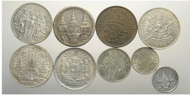 Thailand Lot

Thailand, Lotto di 9 monete 1860-1916, segnaliamo: Baht (1860) Y-11 BB-SPL, Salu'ng (1869) Y-29 SPL, 2 Att (1882) Y-19 SPL