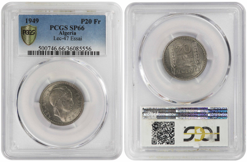 Algeria 20 Francs 1949. Essai (Pattern) PCGS SP-66. !!!TOP POP!!!

KM-91, Schö...