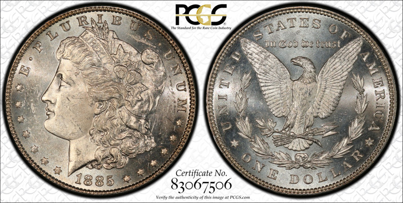 USA 1 Dollar 1885. PCGS MS-62. Morgan Dollar

KM-110, N# 1492; Silver (.900), ...