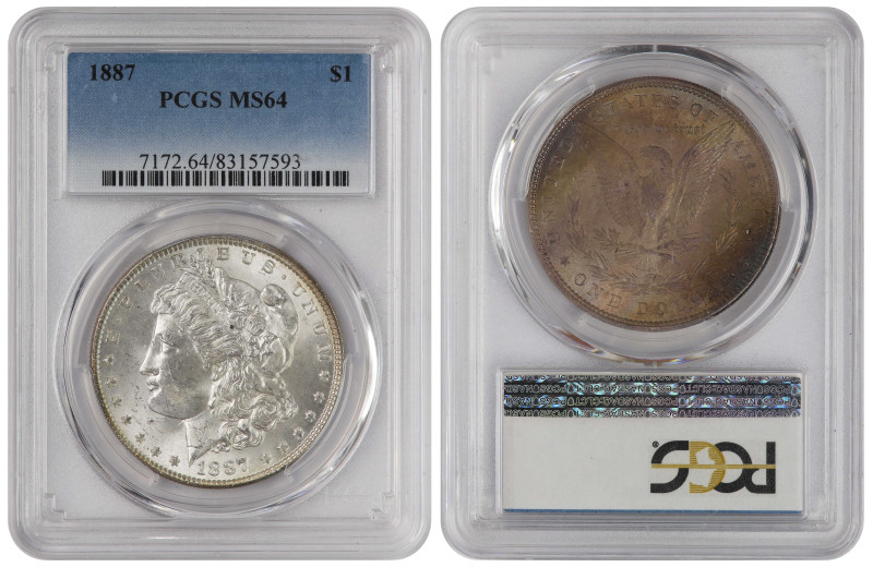 USA 1 Dollar 1887. Morgan Dollar. PCGS MS-64

KM-110, N# 1492; Silver (.900), ...