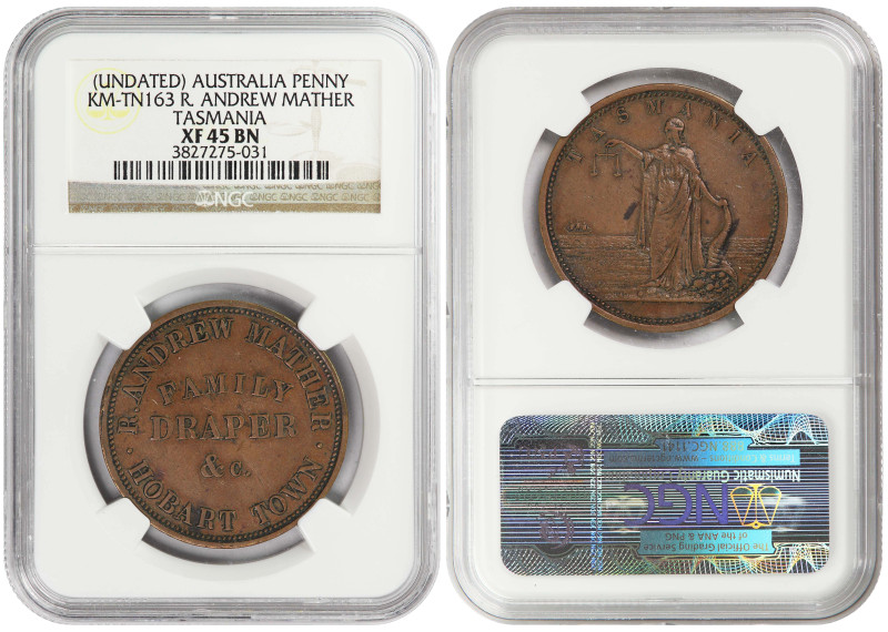 Australian States Tasmania 1 Penny 1863. NGC XF-45

KM-Tn163; Queen: Victoria ...