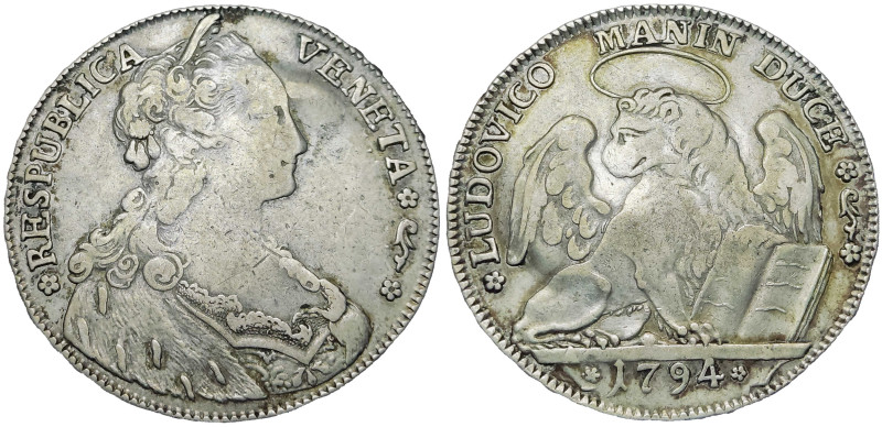 Italian States 1 Tallero 1794

KM# 747; Dav.1575; Venice. Ludovico Manin (1789...