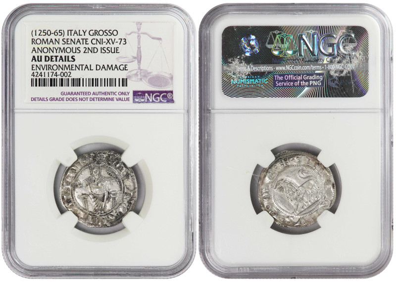 Italy Papal States Senate Grosse 1250-65. NGC About UNC

KM-. Very rare mediev...