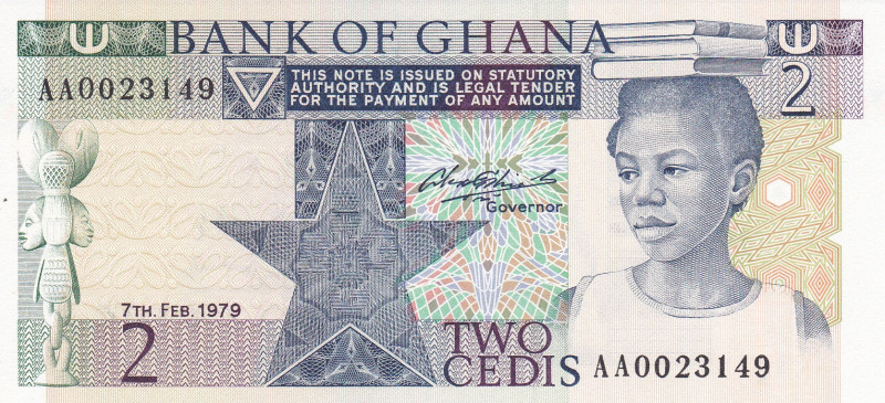 Ghana 2 Cedis 1979 

P-18a UNC