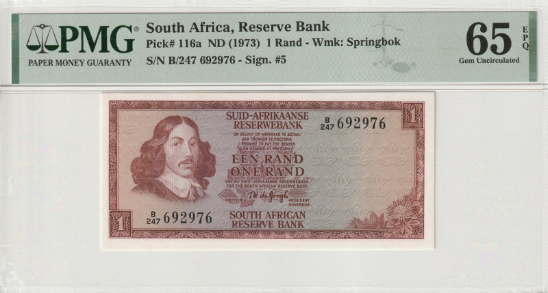 South Africa 1 Rand ND (1973) PMG 65 EPQ 

P-116a, Hern#347, N# 207684; Gem UN...