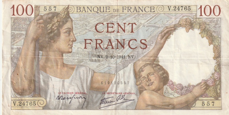 France 100 Francs 1941

P-94 VF