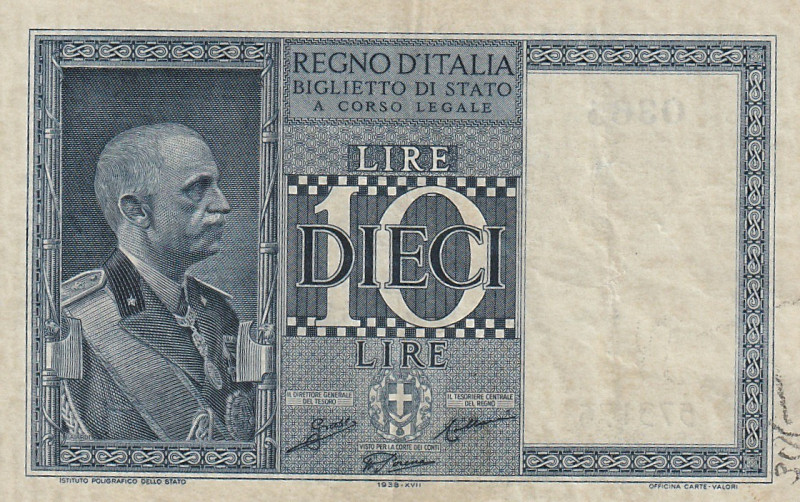 Italy 10 Lire 1938

P-25b XF