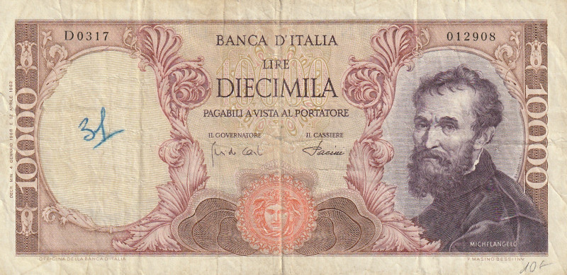 Italy 10.000 Lire 1968

P-97d 01.04.1968 Signatures: Carli & Pacini VG