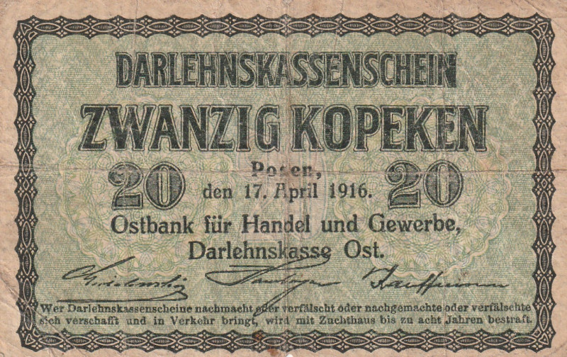 Lithuania 20 Kopeken 1916

P-R120 F