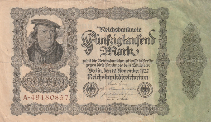 Germany 50.000 Mark 1922

P-79a.1 R-79a VF