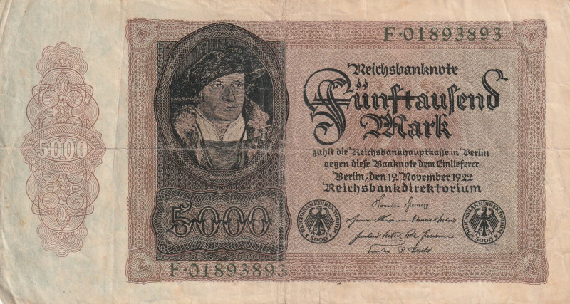 Germany 5000 Mark 1922

P-78 F/VF