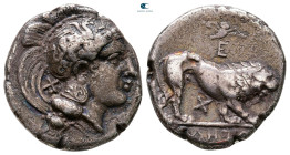 Lucania. Velia circa 340-334 BC. Didrachm AR
