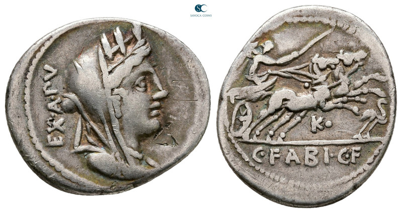 C. Fabius C. f. Hadrianus 102 BC. Rome
Denarius AR

21 mm, 3,73 g



Very...