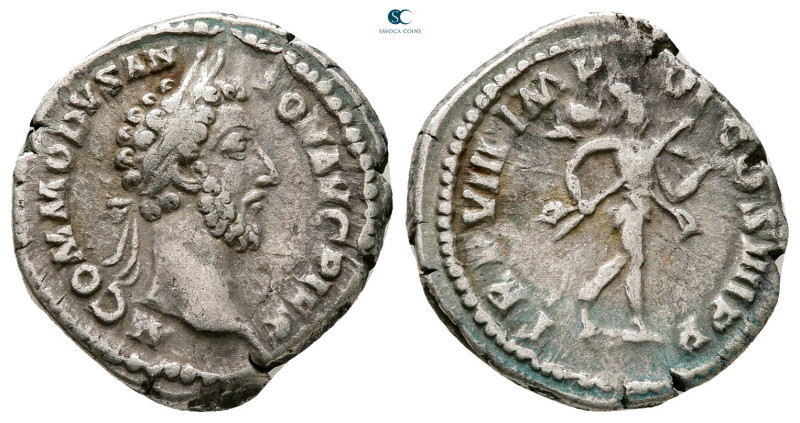 Commodus AD 180-192. Rome
Denarius AR

18 mm, 3,15 g



Nearly Very Fine