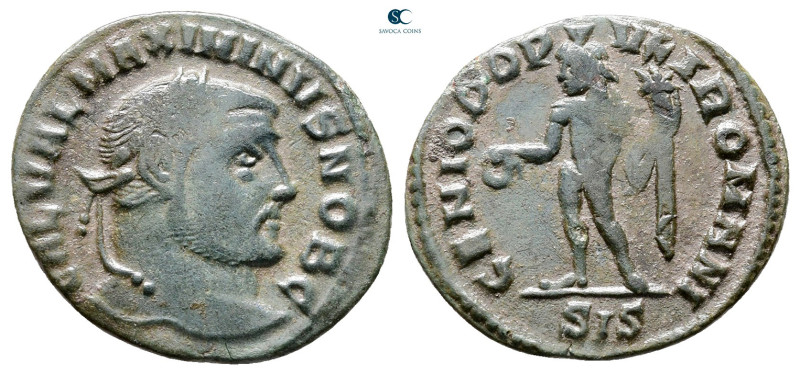 Maximinus II Daia, as Caesar AD 305-308. Siscia
1/4 Follis Æ

19 mm, 2,08 g
...