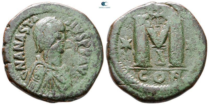 Anastasius I AD 491-518. Constantinople
Follis or 40 Nummi Æ

33 mm, 17,45 g...