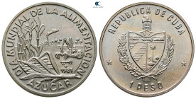 Cuba.  AD 1981. 1 Peso Cu-Ni