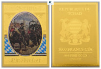 Tschad. Motive: Oktoberfest.  . with certificate of authenticity; fine gold. 3000 Francs CFA AV