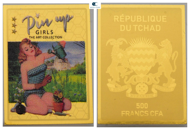 Tschad. Motive: Pin up Girl Anne . with certificate of authenticity; fine gold
...