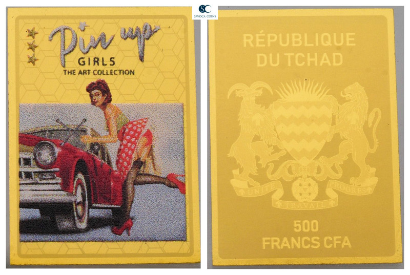 Tschad. Motive: Pin up Girl Mary . with certificate of authenticity; fine gold
...