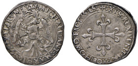 CARMAGNOLA - MICHELE ANTONIO DI SALUZZO (1504-1528) - Rolabasso
Argento - 2,93 gr.
Dritto: Aquila coronata ad ali spiegate, volta a sinistra, con ar...