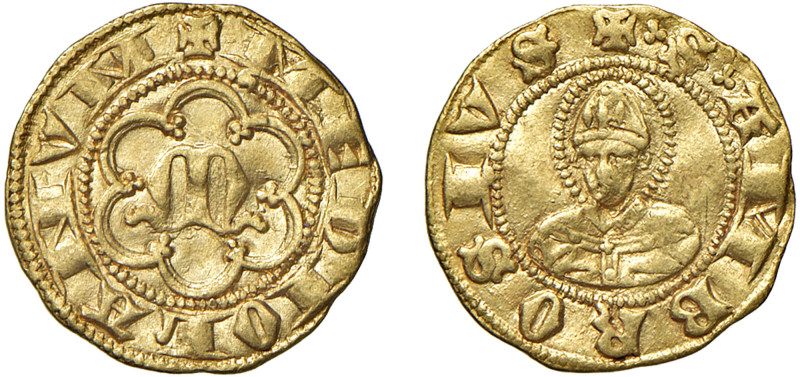 MILANO - LUCHINO E GIOVANNI VISCONTI (1339-1354) - Mezzo ambrosino
Oro - 1,74 g...