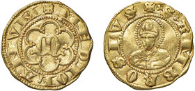 MILANO - LUCHINO E GIOVANNI VISCONTI (1339-1354) - Mezzo ambrosino
Oro - 1,74 gr.
Dritto: Grande M gotica in cornice di archi ornata da trifogli. - ...