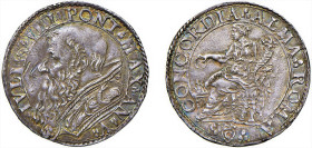 PAPALI - GIULIO III, Giovanni Maria Ciocchi del Monte (1550-1555) - Doppio carlino, Roma
Argento - 4,85 gr.
Dritto: Busto con mozzetta e stola, a si...