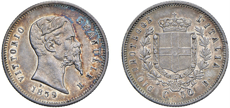 SAVOIA - VITTORIO EMANUELE II, Re Eletto (1859-1861) - 50 centesimi 1859, Bologn...