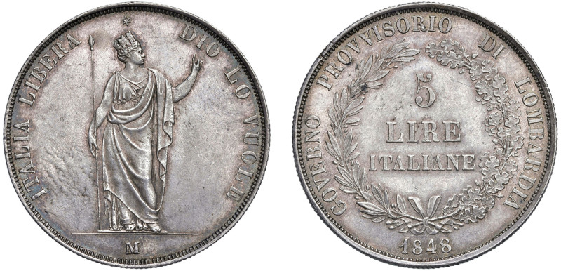 MILANO - GOVERNO PROVVISORIO DI LOMBARDIA (1848) - 5 lire 1848
Argento - 24,95 ...