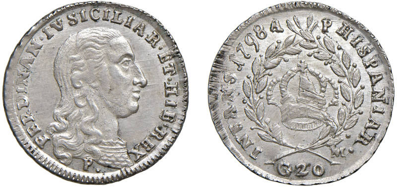 NAPOLI - FERDINANDO IV (1759-1816) - 20 grana 1798, III tipo
Argento - 4,58 gr....