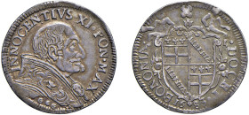 INNOCENZO XI, Benedetto Odescalchi (1676-1689) - Testone 1683, Bologna
Argento - 9,09 gr.
Dritto: Busto a destra con piviale e mozzetta decorata. - ...