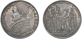 GREGORIO XVI, Mauro Cappellari (1831-1846) - Scudo 1834, Roma, I tipo
Argento - 26,42 gr.
Dritto: Busto a sinistra con zucchetto, mozzetta e stola. ...