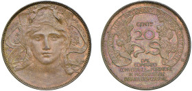 VITTORIO EMANUELE III, Gettoni privati circolanti in ambito limitato (1900-1943) - Buono da 20 centesimi 1906, Milano
Rame - 9,87 gr.
Dritto: Iscriz...