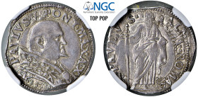 PAOLO V, Camillo Borghese (1605-1621) - Grosso 1615, an XI, Roma
Argento - 1,41 gr.
Dritto: Busto del pontefice a destra. - Rovescio: Figura di San ...