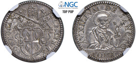 CLEMENTE IX, Giulio Rospigliosi (1667-1669) - Grosso s.d., Roma
Argento - n.d.
Dritto: Stemma ovale sagomato sormontato da triregno e chiavi decussa...