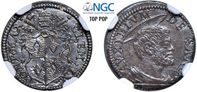 CLEMENTE IX, Giulio Rospigliosi (1667-1669) - 1/2 grosso s.d., Roma
Argento - 0,74 gr. diam. 15,5 mm.
Dritto: Stemma a targa poligonale sagomata, so...
