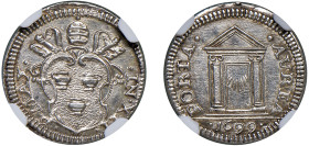INNOCENZO XII, Antonio Pignatelli (1691-1700) - 1/2 Grosso 1699, Roma
Argento - 0,75 gr.
Dritto: Stemma a targa ovale, sormontato da triregno e chia...