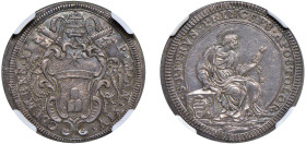 CLEMENTE XI, Gianfrancesco Albani (1700-1721) - Giulio 1714, an. XIV, Roma
Argento - n.d.
Dritto: Stemma a targa sagomata in cornice sormontato da t...