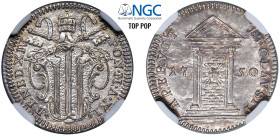 BENEDETTO XIV, Prospero Lambertini (1740 - 1758) - Grosso 1750, an. XI, Roma
Argento - 1,24 gr
Dritto: Stemma a targa sagomata, sormontato da trireg...