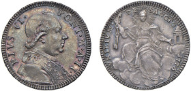 PIO VI, Giovanni Angelo Braschi (1775-1799) - Quinto di scudo 1776, an. II, Roma
Argento - 5,26 gr.
Dritto: Busto a destra con berrettino, stola con...