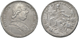 PIO VI, Giovanni Angelo Braschi (1775-1799) - Quinto di scudo 1783, an. IX, Roma
Argento - 5,34 gr.
Dritto: Busto a destra con berrettino, stola con...