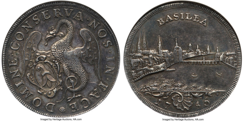 Basel. Canton Taler 1756-H AU55 NGC, KM157, Dav-1751. Amazingly well-preserved f...