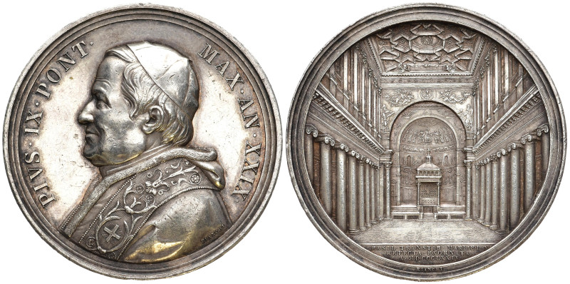 ITALIEN VATIKAN / KIRCHENSTAAT
Pius IX., 1846 - 1878. Silbermedaille 1874, von ...