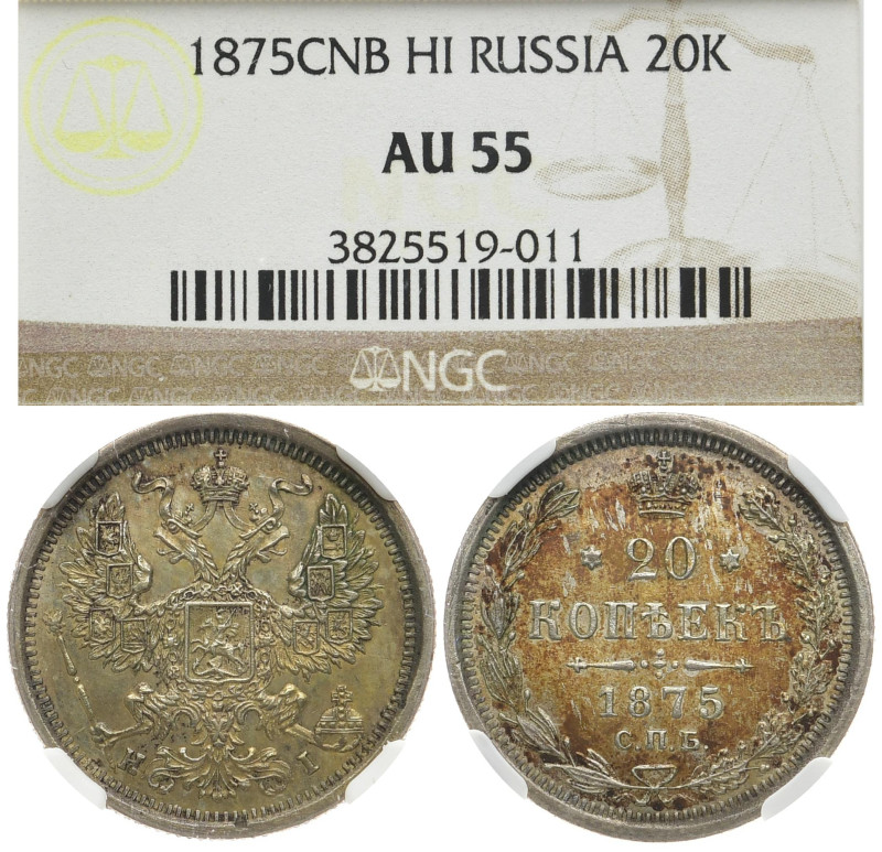 RUSSLAND GROSSFUERSTENTUM / KAISERREICH
Alexander II., 1855 - 1881. 20 Kopeken ...