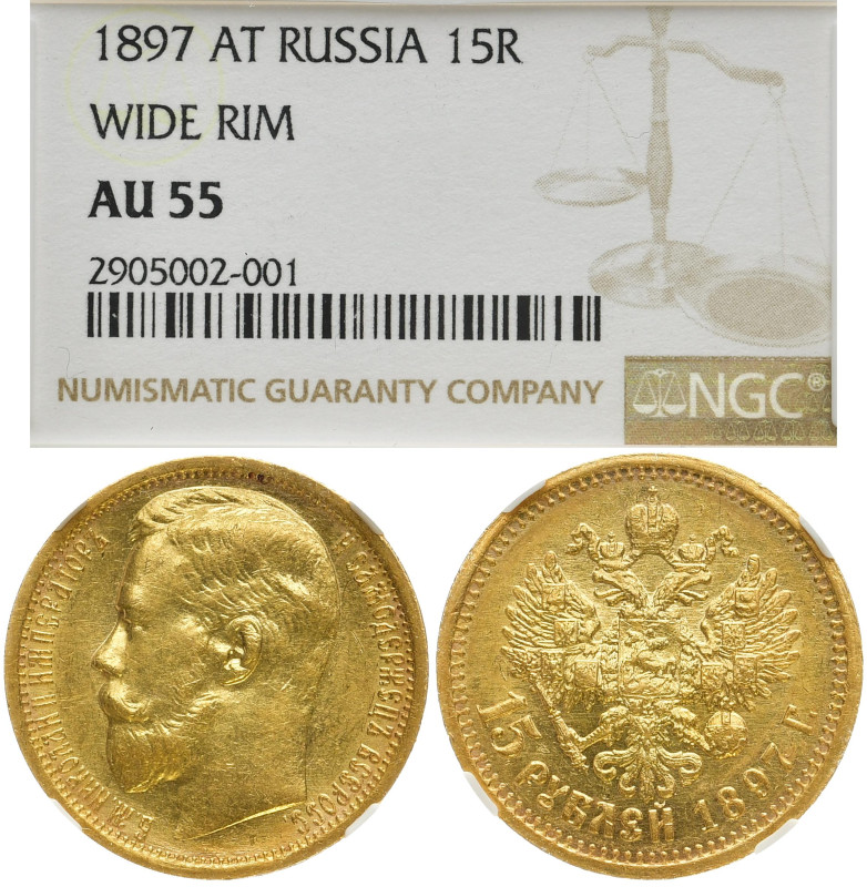 RUSSLAND GROSSFUERSTENTUM / KAISERREICH
Nikolaus II., 1894 - 1917. 15 Rubel 189...