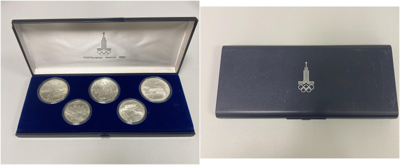 RUSSLAND RSFSR UND UDSSR, 1921 - 1991
 Olympiade Moskau 1977-1980. Silber: 2x5 ...