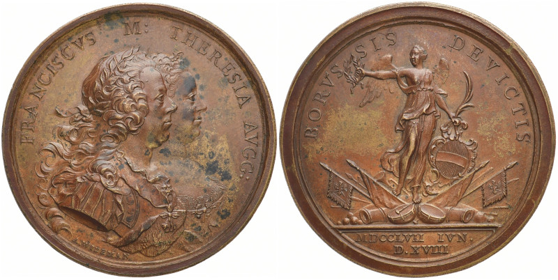 HABSBURGER BIS 1866
Maria Theresia, 1740-1780. Bronzemedaille 1757, von A. Wide...